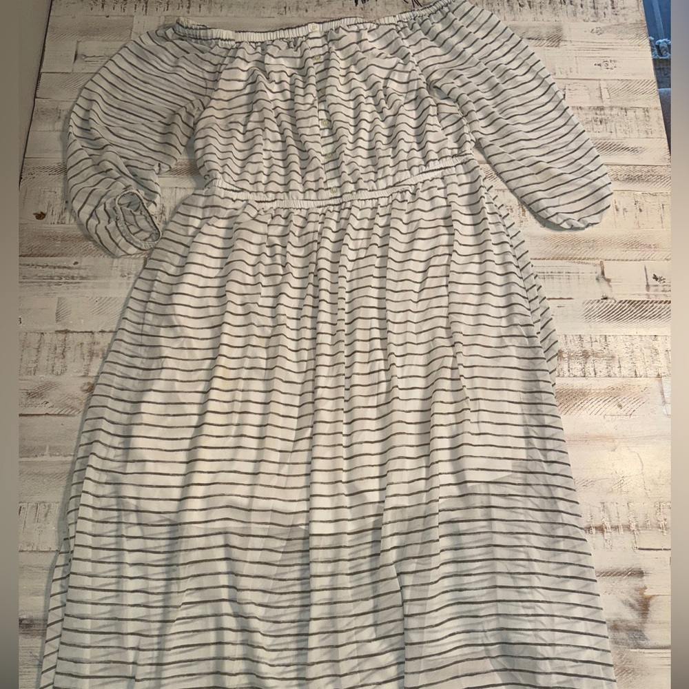 Lane Bryant Off-Shoulder Striped Dress